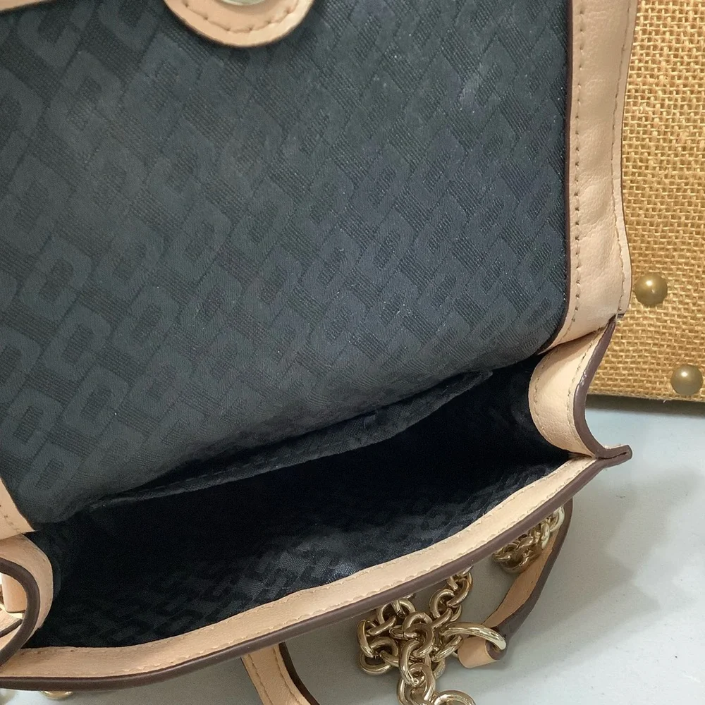 Diane Avon Furstenberg Vintage Gold Studded Leather Crossbody Purse - Picture 7 of 12
